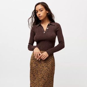 Urban Outfitters Callie Collared Henley Sweater size S